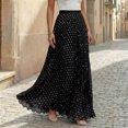 thumbnail image 2 of Summer Skirts for Women Comfort Waist Polka Dots A Line Skirts Casual Beach Vacation Maxi Skirts, S, 2 of 4