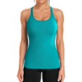 thumbnail image 1 of XINQIHANG Ribbed Workout Tank Tops for Women with Built in Bra Tight Racerback Scoop Neck Athletic Top, 1 of 7