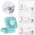 thumbnail image 3 of Mini Handheld Personal Foldable USB Rechargeable Fan for Home Office Outdoor Travel, 3000mAh Power Bank Neck Fan, Blue, 3 of 7