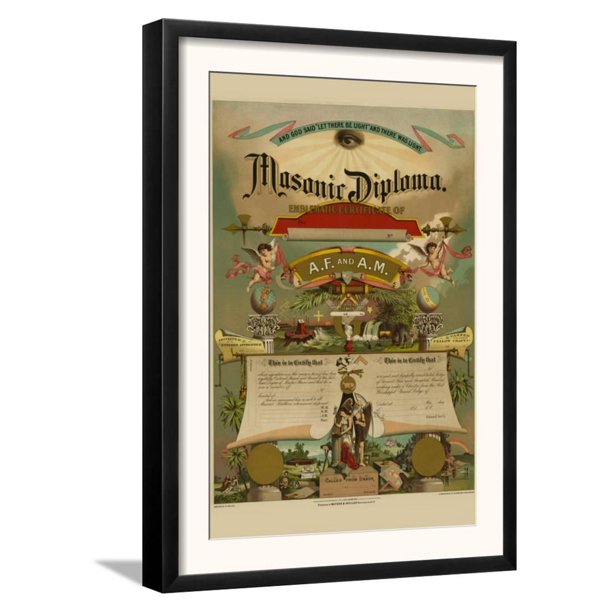 Symbols Masonic Diploma Framed Art Print Wall 13 5x18 5 Com - Masonic Picture Frame Symbols Masonic Diploma Framed Art Print Wall 13 5x18 5 Com - Masonic Picture Frame
