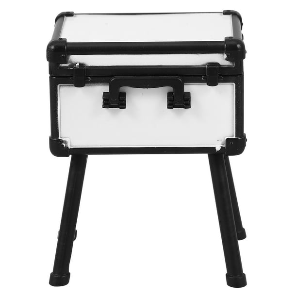 KAKOWELY 1 juego de caja de cosméticos en miniatura para casa de muñecas y modelos de maquillaje, perfume, lápiz labial, brocha de maquillaje, modelo