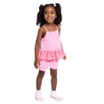 thumbnail image 2 of Wonder Nation Toddler Girls Scalloped Tank Top and Matching Shorts Set, 2-Piece, Sizes 12M-5T, 2 of 7