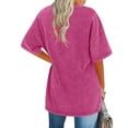 thumbnail image 5 of Summer Women's Short Sleeve Shirt Casual Loose Oversize Crew Neck Tunic Tops, 5 of 6