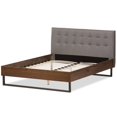 thumbnail image 4 of Baxton Studio Mitchell Tufted Queen Platform Bed in Gray and Brown, 4 of 7