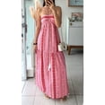 thumbnail image 4 of Robe Longue Maxi Taille Haute à Col Licou Imprimée de Style Bohème pour Femme Rose G, 4 of 9