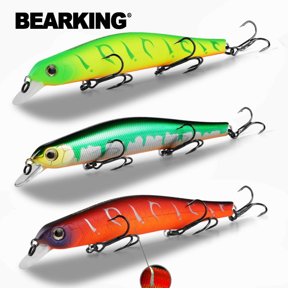 3PCS/Set Bearking 11cm 17g Magnet Weight System Casting  Model Fishing Lures Hard Bait Dive 0.8-1.2m Quality Wobblers Minnow