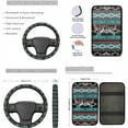 thumbnail image 3 of Jeiento Hummingbird Car Accessories Sets Car Seat Covers Front Rear Car Foot Mats Steering Wheel Cover Safety Belt Pads Armrest Cover Coasters Southwest Aztec Auto Keychain Lipstick Holder 17 Pack, 3 of 7
