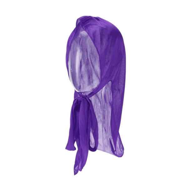 Gorra de ciclismo Unique Bargains, absorción de sudor y humedad, transpirable, protección del cuello, forro de casco, tela de seda imitación, morado, 28x100cm, 1 Pcs