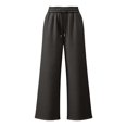 thumbnail image 6 of Xijirk Women Wide Leg Sweatpants High Waist Drawstring Trousers with Side Pockets Soft Casual Loose Fit Pants for Daily Walking Street Outfit,Grey,M, 6 of 6