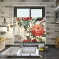 thumbnail image 7 of 24 Inch Length Kitchen Curtains Birds Flowers 2 Panels Half Window Sheer Curtains Rod Pocket Farmhouse Short Drapes for Bathroom Cafe Basement Home Decor, 7 of 7