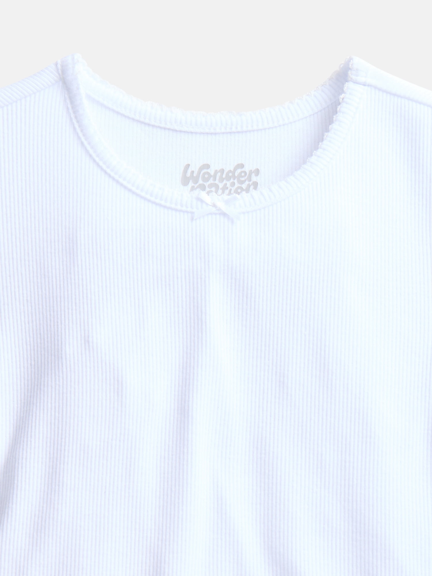 Wonder Nation Girls Baby Tee with Short Sleeves, Sizes 4-10