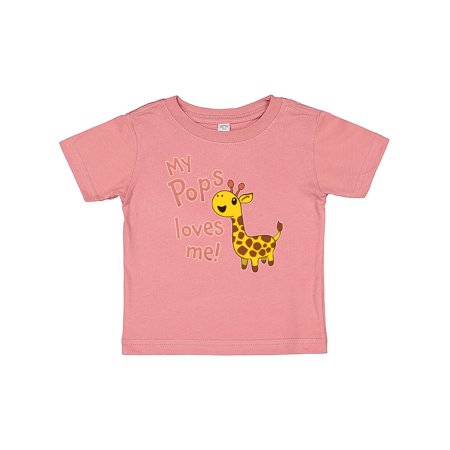 

Inktastic My Pops Loves me- cute giraffe Gift Baby Boy or Baby Girl T-Shirt