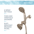 thumbnail image 3 of Waxman Combo Handheld/Fixed Shower Head w/ 6-Spray Settings, Brushed Nickel, 3 of 10