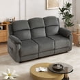 thumbnail image 5 of Bonzy Home Electric 3-Seat Recliner Sofa Set— Power Electric Recliner Chair with Remote Control & Side Pockets, Compact Home Theater Seating for Small Spaces, Gray, 5 of 9