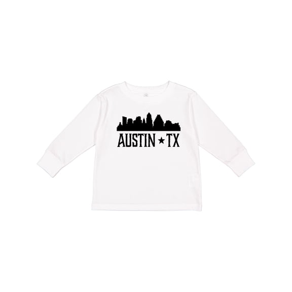 Inktastic Austin Texas Skyline Silhouette TX City Boys or Girls Long Sleeve Toddler T-Shirt