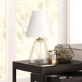 thumbnail image 3 of 14" Clear Glass Cylinder Table Lamp With White Drum Shade, 3 of 9