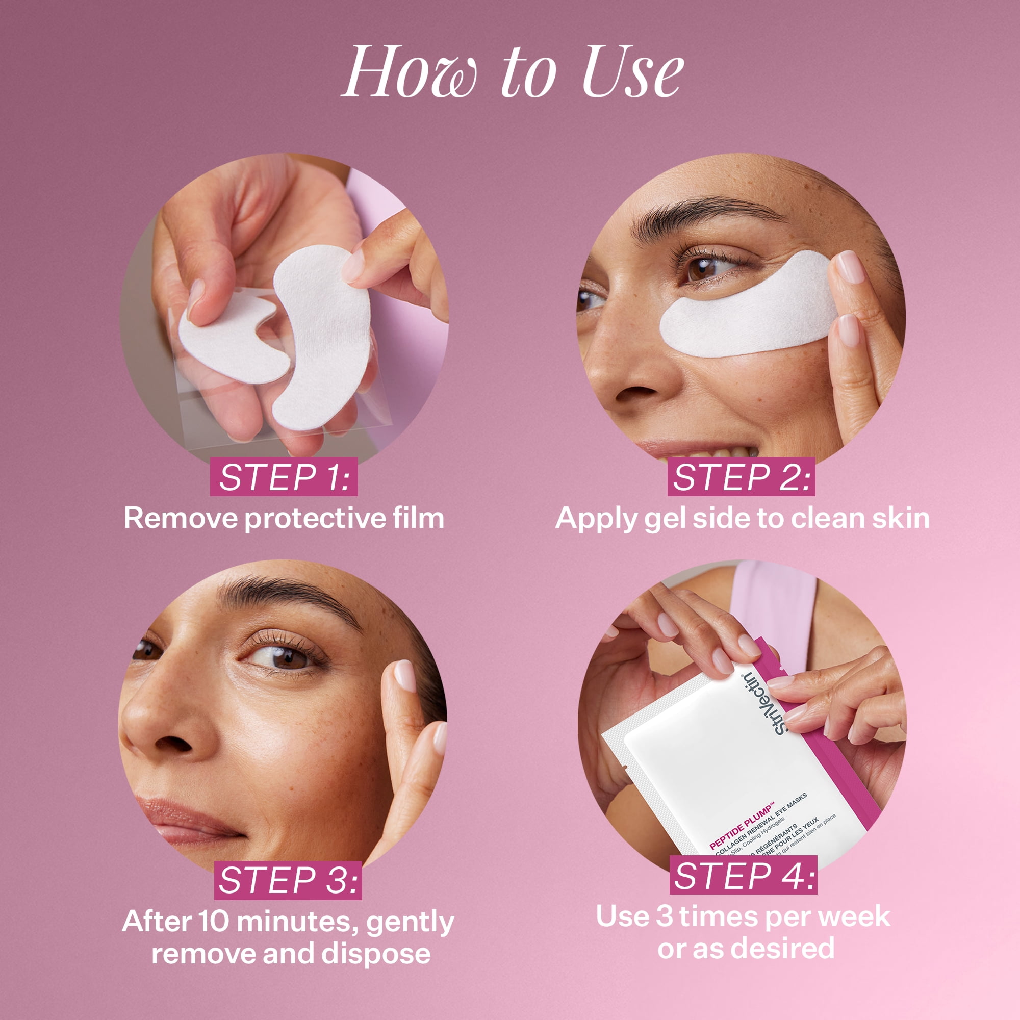 StriVectin Peptide Plump Collagen Renewal Eye Masks, 6 Pairs