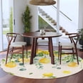 thumbnail image 4 of Round Area Rug 5ft,Farm Lemon Eucalyptus Leaves Washable Carpet Non-Slip Runner Accent Rugs Indoor Floor Mat for Bedroom Living Room Decor,Retro Summer Fruit on Linen, 4 of 9