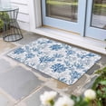 thumbnail image 2 of Coastal Coral Doormat Outdoor Entrance 18"x30", Blue Grey Ocean Marine Plant Summer Fish Absorb Moisture Dirt Door Mats, Non-Slip Rubber Backing Floor Mats Indoor, Low-Profile Front Door Rugs, 2 of 9