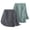 green + gray, variant on Hair Towel Wrap Quick Dry Cotton Super Absorbent Turban Head Wrap for Women with Button(2pcs)