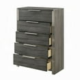 thumbnail image 5 of Benjara BM333903 Joho Tall Dresser Chest - 5 Storage Drawers with Metal Handles - Gray Wood, 5 of 5