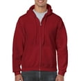 thumbnail image 1 of Gildan Mens Heavy Blend Full Zip Hooded Sweatshirt, 2XL, Cardinal Red, 1 of 2