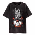 thumbnail image 1 of Nightmare Before Christmas - Camiseta Lock Shock Barrel Lavado Ácido para Adultos Unisex (Negro, Blanco), 1 of 2