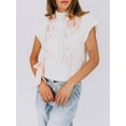 thumbnail image 3 of FOCUSNORM Pull-Over Contrasté pour Femmes Col Rond Manches Courtes Débardeur pour Sortir Mode Urbaine pour Usage Quotidien, 3 of 9