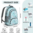 thumbnail image 5 of Unicorn and Narwhal Blue Pattern Backpack for School, Cute School Bag with Adjustable Shoulder Straps and Padded Back, 16.9"x12.6"x5.9", 5 of 5