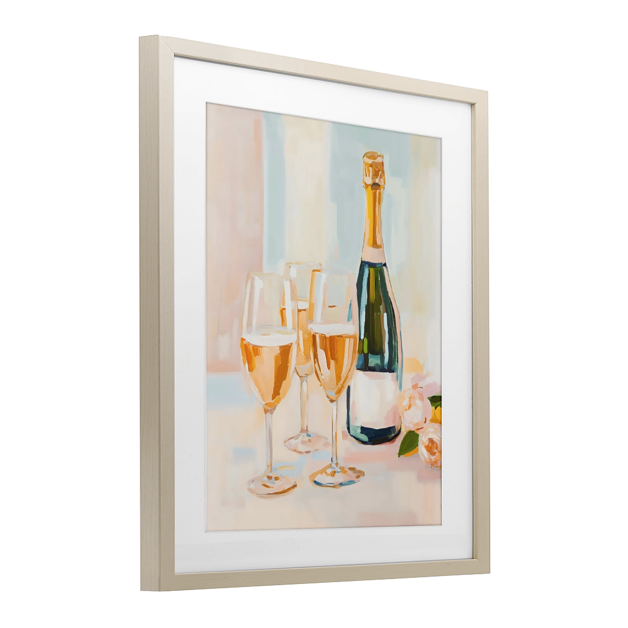 Stupell Industries Champagne Triple Toast Birch Framed Print Under Glass, design by The Prints Vibe