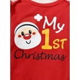 thumbnail image 6 of Mikrdoo Baby Girls Outfits 1st Christmas Gift Santa Romper Stripe Pants Hat 3Pcs Clothes Set Red 3-6 Months, 6 of 8