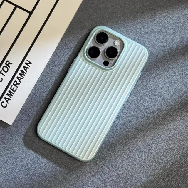 Luxury Natural Titanium PC Case for iPhone 16 15 14 13 Pro Max Plus Electroplated Grating Corrugated Hard Back Cover tzw