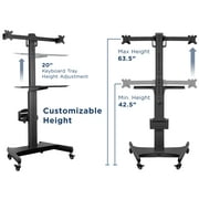 Mount-It! Mobile PC Workstation for Dual Monitors | Fits 13-32 Monitors | Adjustable
