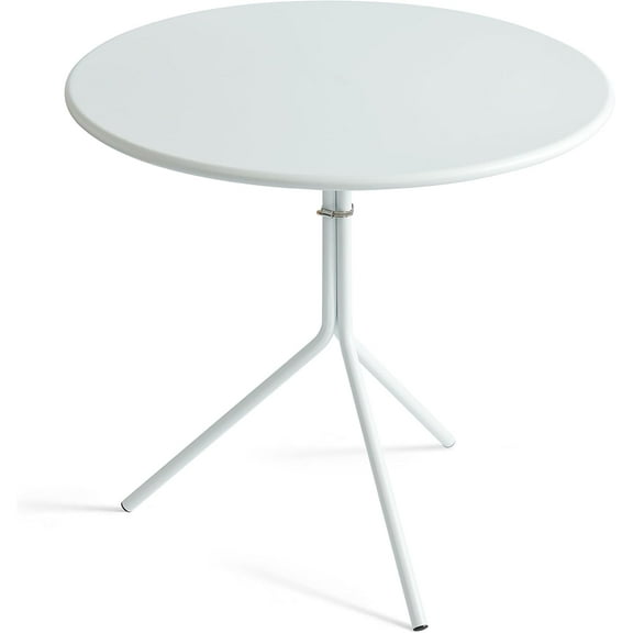Minimalist Design 31.5 Inch Diameter Round Metal Patio Table, Bistro Table, Dining Table, Suitable for Indoor and Outdoor Cafes and Restaurants (White)