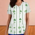 thumbnail image 4 of purcolt Women's St. Patrick's Scrub Tops Casual V Neck Short Sleeve Medical Uniform Soft Stretch Scrub Shirts with Pockets, 4 of 7