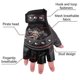 thumbnail image 4 of Pu Leather Studded Half-finger Pu Driving Motorcycle Gloves Pirate Skull, 4 of 5