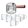 thumbnail image 2 of Tetera de vidrio de alto borosilicato, tetera transparente con mango y tapas, tetera para viajes, restaurante y Camping , Olla con 6 tazas, 2 of 8