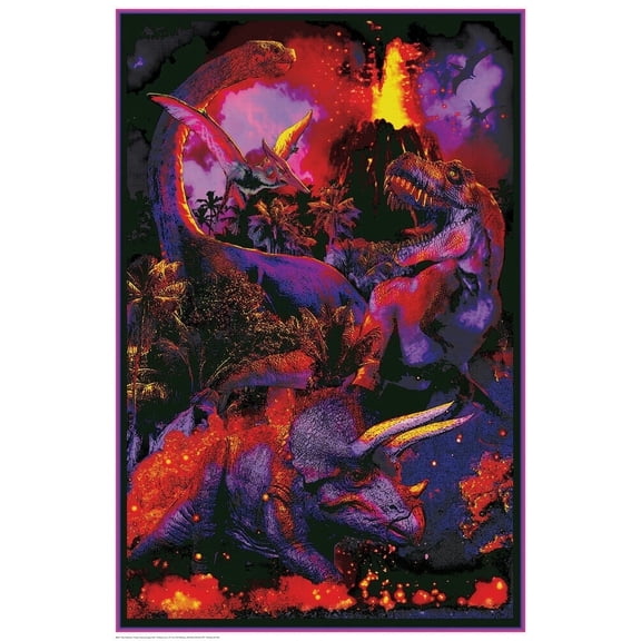 Dino Extinction - Non-flocked Blacklight Poster 24" x 36"