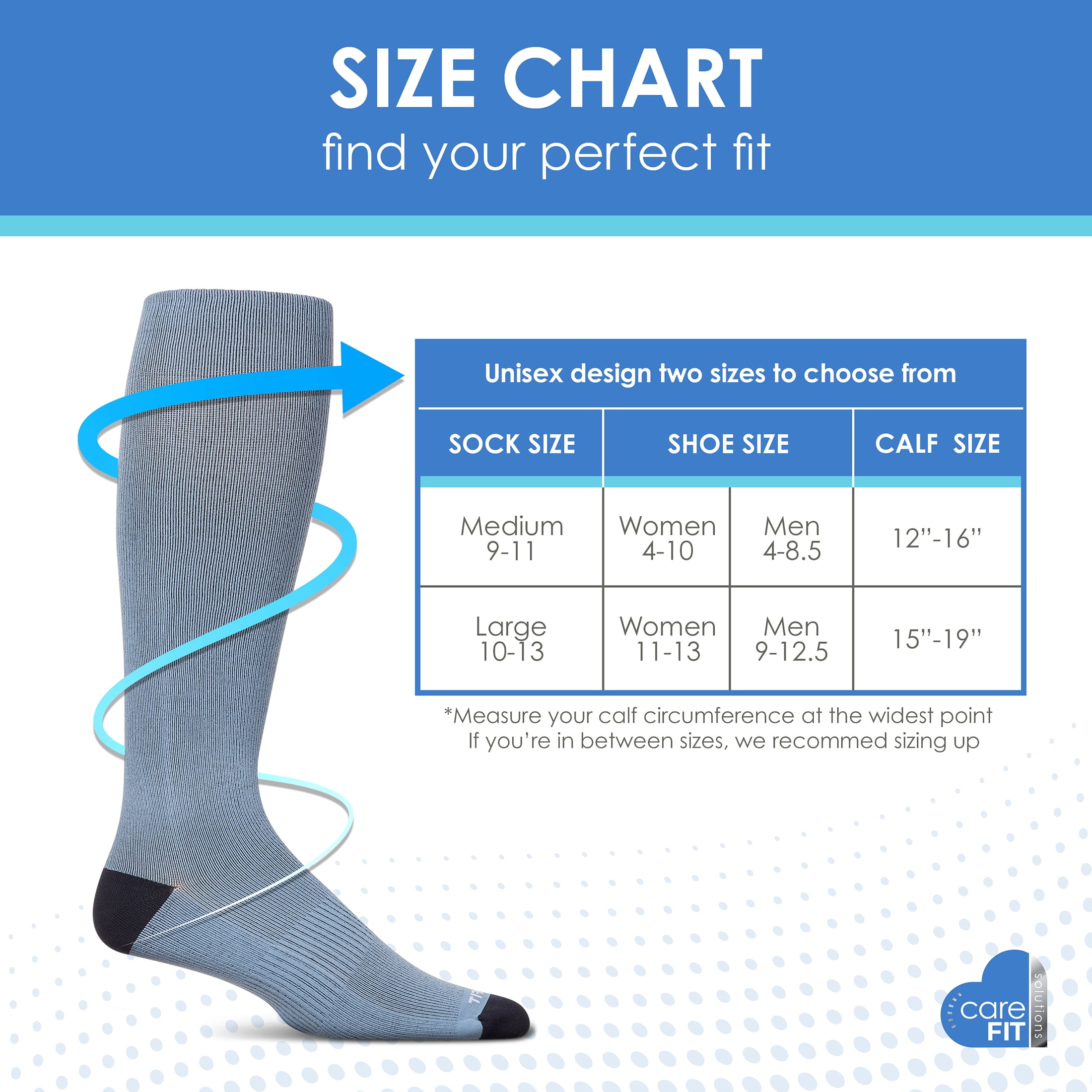 Care Fit Solutions 2 Pair Pack Stars Cotton Blend Graduated Compression Socks