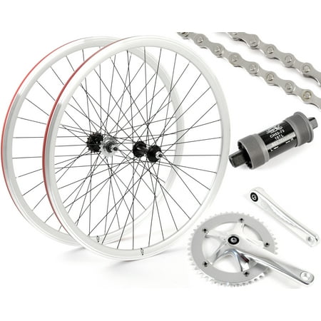 EighthInch Fixed Gear/Single Speed Conversion Kit 700c Wheelset Cranks // (Best Single Speed Conversion Kit)