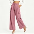 thumbnail image 4 of MYAOYINo Boundaries Womens High Waisted Cargo Pants Wide Leg Pleated Casual Work Trousers with Functional Pockets, 4 of 8