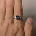 thumbnail image 4 of Emerald Cut Alexandrite Promise Ring June Birthstone Solid Silver Color Changing rectangle ring, 4 of 4