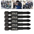 thumbnail image 1 of 5Pcs 50Mm Black Magnetic Cross Screwdriver Bits Set Electric Screwdriver Ph2 Bit, 1 of 10