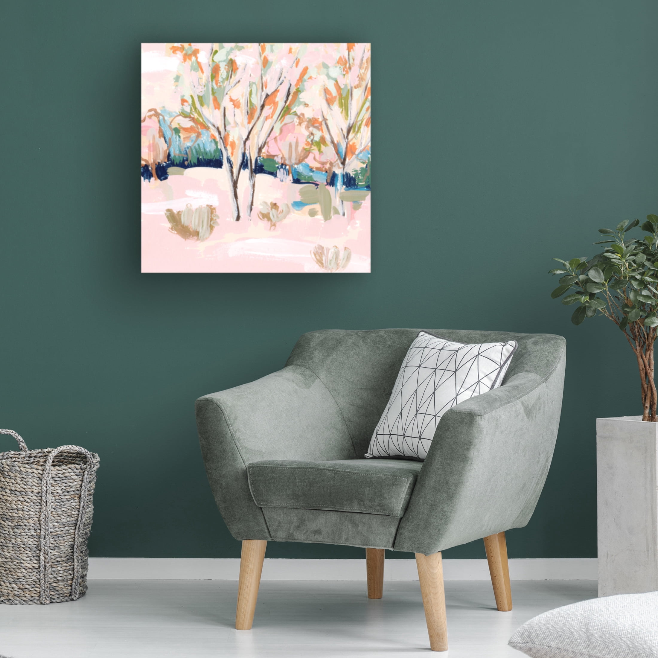 Canvas Wall Art - Melissa Wang 'Cherry Spring II' Wall Art for Living Room, Bedroom, or Office Décor by Trademark Fine Art - 35 x 35 Inches