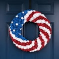 thumbnail image 3 of Patriotic Wreath for Front Door — Handmade American Flag Decor, Memorial Day, Independence Day, Labor Day, Indoor & Outdoor Use, No Maintenance, 3 of 5