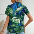 thumbnail image 4 of Hawaiian Shirts for Women Basic Collared Tee Shirt Coconut Palm Hawaii Style Tunic Blouses Button Down Short Sleeve Blouses Summer Beach Shirt Tropical Shirts Loose Flowy Cardigan, 4 of 6