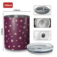 thumbnail image 4 of 12oz Coffee Tumblers Purple Christmas Star Pattern Stainless Steel Vacuum Insulated Travel Tumbler Coffee Cups Mug with Lid and Straw with Cleaning Brush for Cold & Hot Drinks, 4 of 5