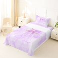 thumbnail image 5 of Manfei Light Purple Bow Twin Sheets,Girls Personalized Letter A Bedding,3pcs, 5 of 6