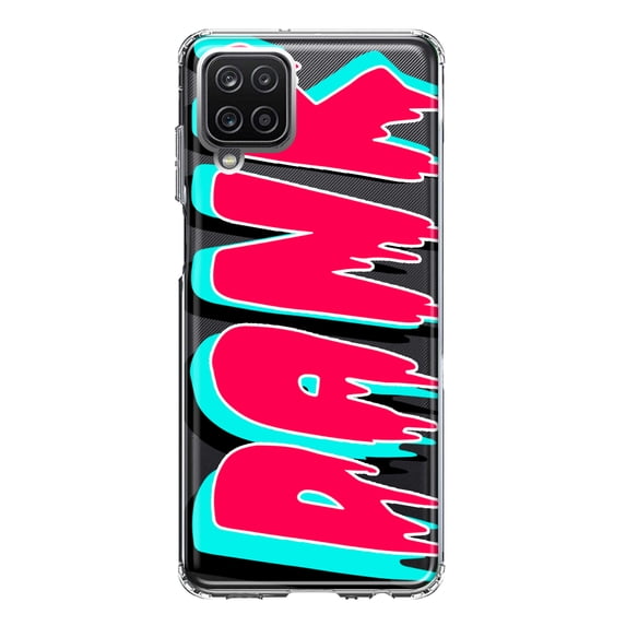 MUNDAZE Samsung Galaxy A22 5G Shockproof Clear Hybrid Protective Phone Case Teal Pink Clear Funny Text Quote Dank Cover