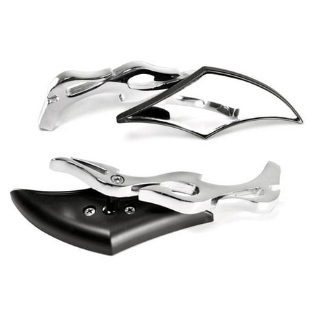 Yamaha Motorcycles Warrior - Krator Diamond Twist Black/Chrome Motorcycle Mirrors For Yamaha Road Star Warrior Midnight XV